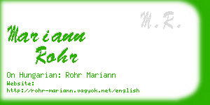 mariann rohr business card